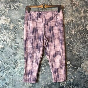 Nike Purple Capri Leggings with Wide Waistband